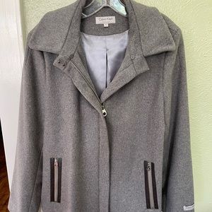Calvin Klein Gray Wool Blend Coat